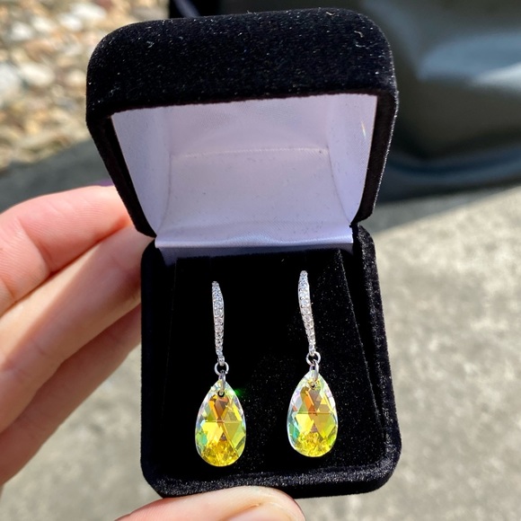 💸FINAL PRICE DROP🌻NIB 925 Golden Shadow Aurora Borealis Earrings🌻 - Picture 14 of 14